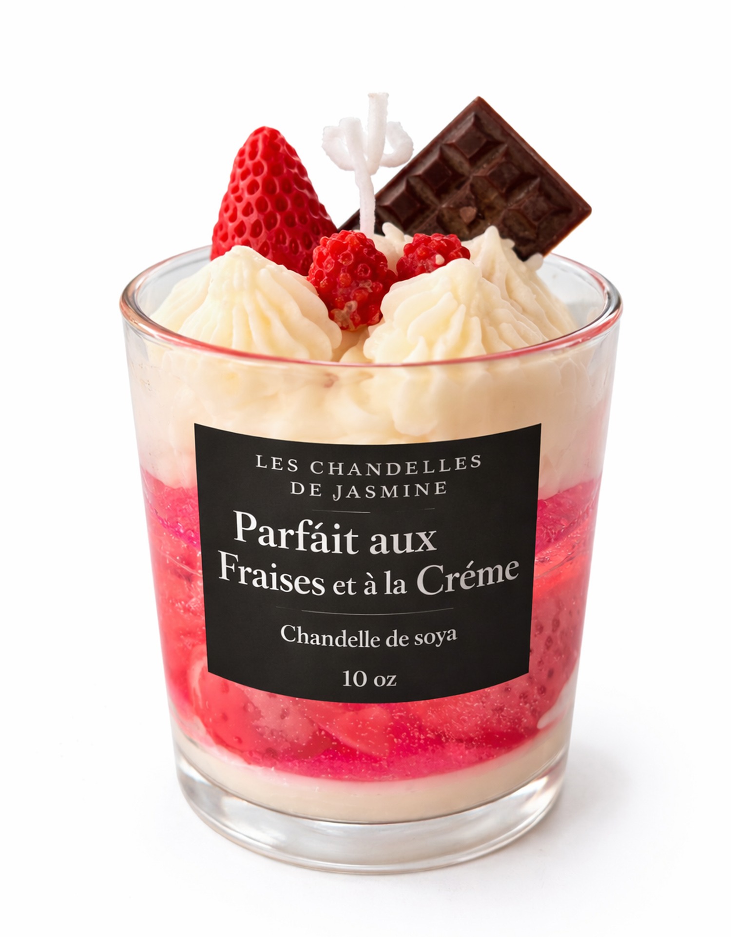 Chandelle gourmande aux fraises et à la crème